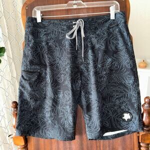 Laird Shorts Mens 30 Board Swim Shorts Limited Edition hibiscus black